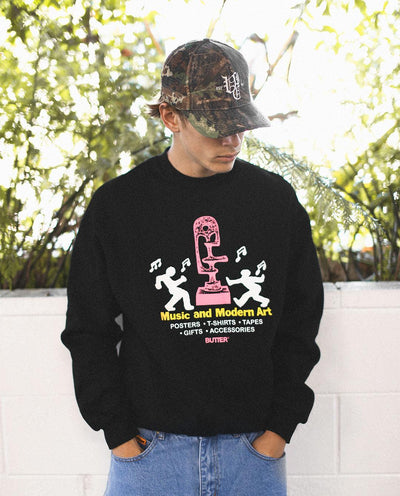 Butter Goods - Gallery Crewneck Sweatshirt - Black Crewneck Butter Goods   