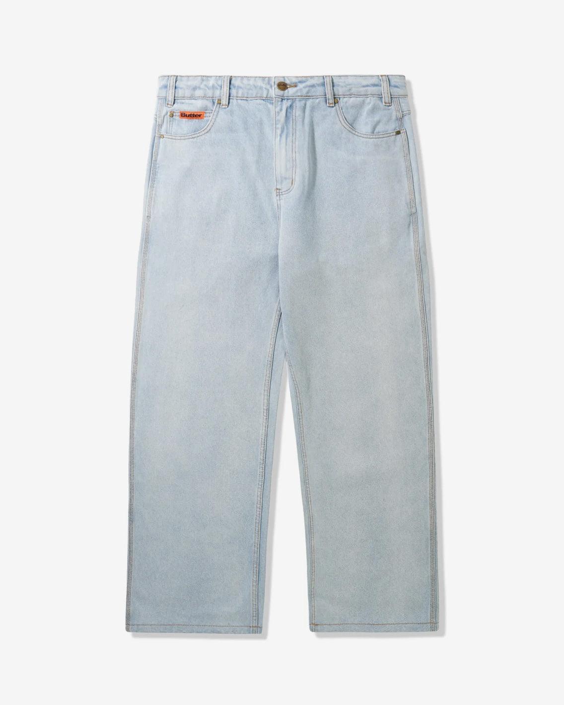 Butter Goods - Relaxed Denim Jeans - Light Blue Pants Butter Goods   