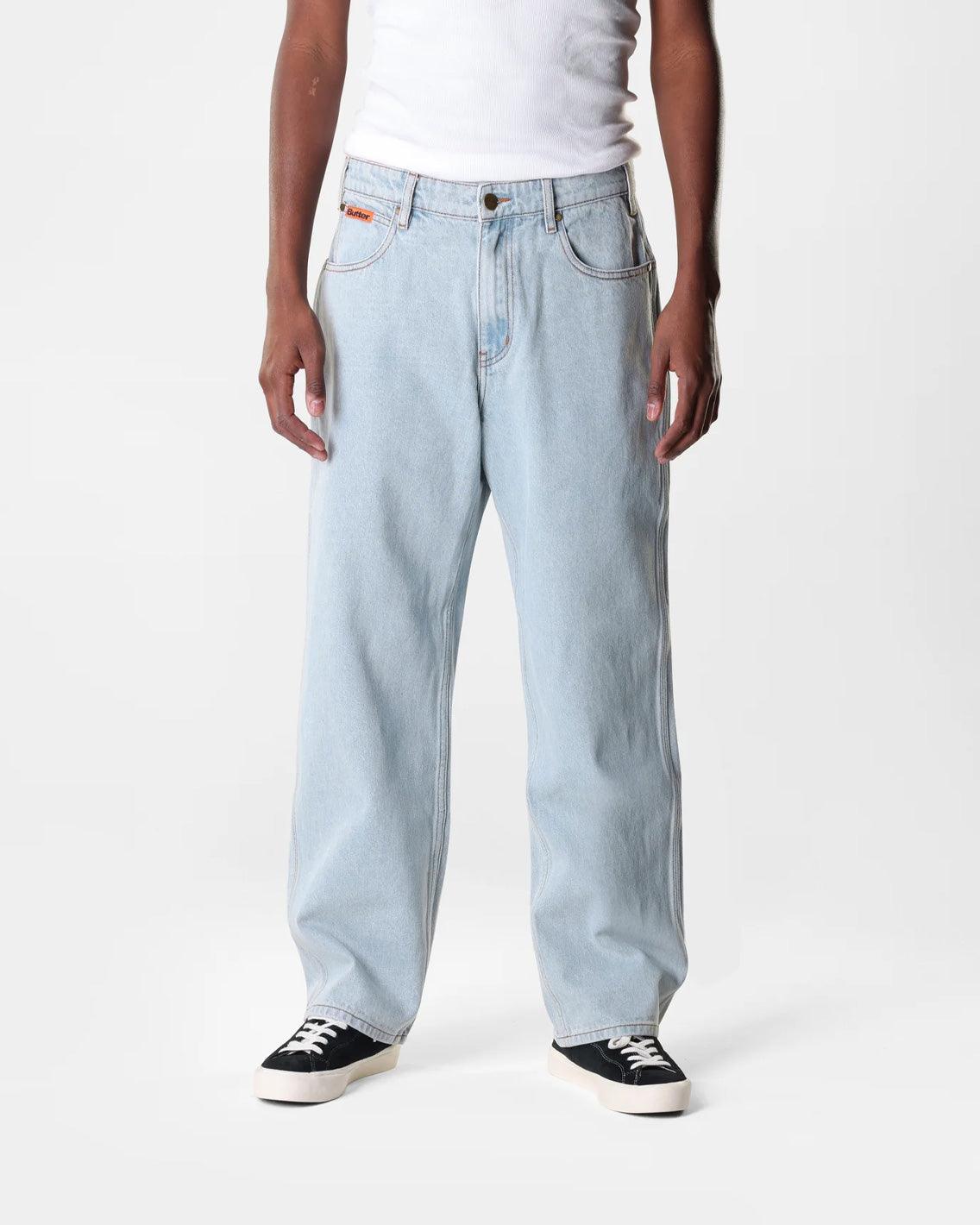 Butter Goods - Relaxed Denim Jeans - Light Blue Pants Butter Goods   