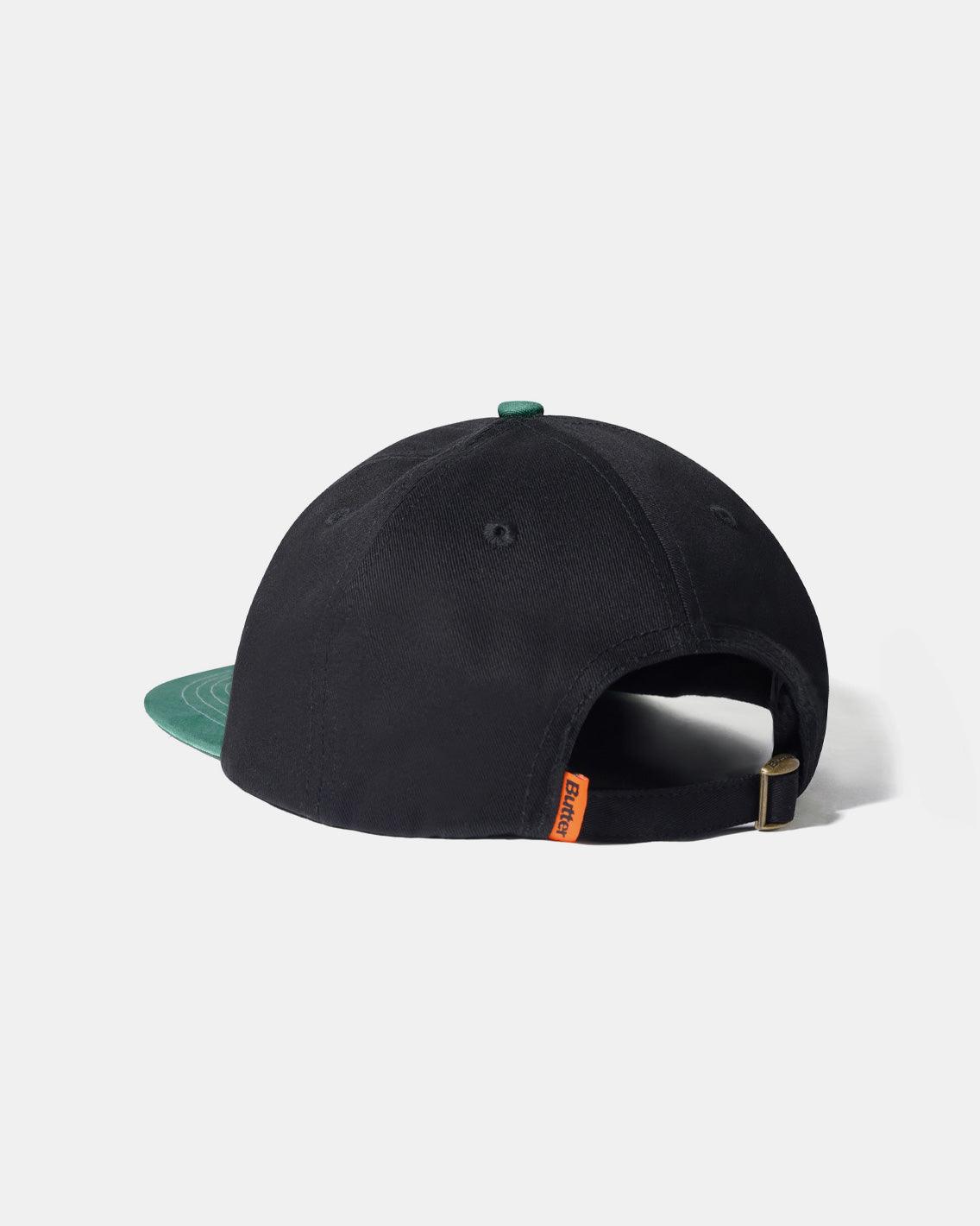 Butter Goods - Scribble 6 Panel Cap - Black / Sage Hats Butter Goods   