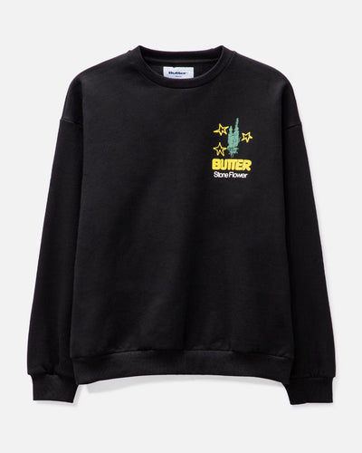 Butter Goods - Stone Flower Crewneck - Black Crewneck Butter Goods   
