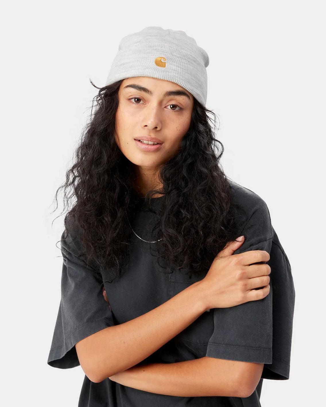 Carhartt - Chase Beanie - Ash Heather / Gold Beanie Carhartt   