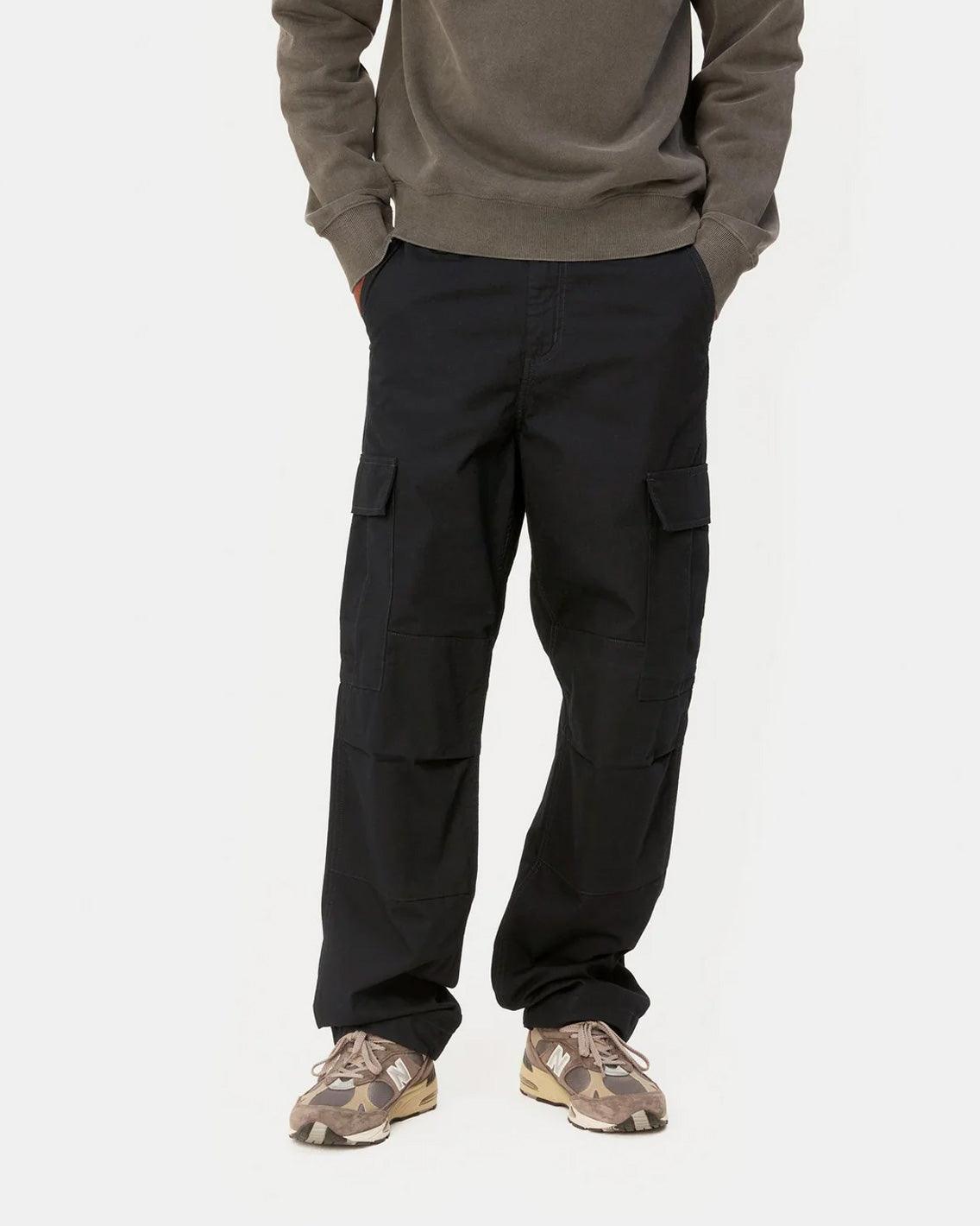 Carhartt - Regular Cargo Pant - Black Rinsed Pants Carhartt   