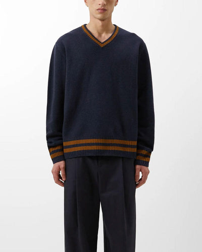 Carhartt - Stanford Sweater - Dark Navy / Deep H Brown Crewneck Carhartt   