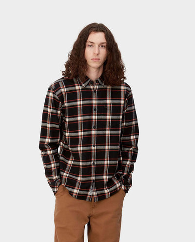 Carhartt WIP - Barten LS Check Shirt - Black Shirts Carhartt   
