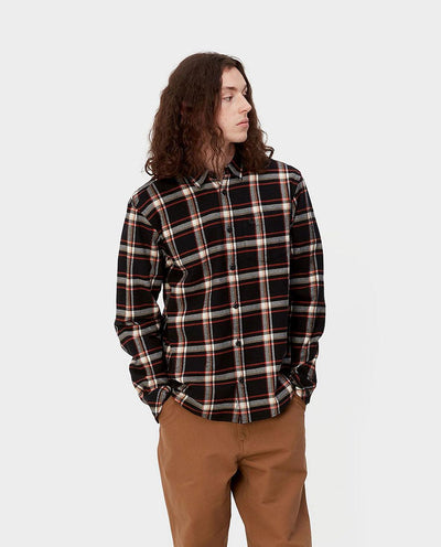 Carhartt WIP - Barten LS Check Shirt - Black Shirts Carhartt   