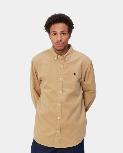 Carhartt WIP - Madison Fine Cord Shirt - Sable Shirts Carhartt   