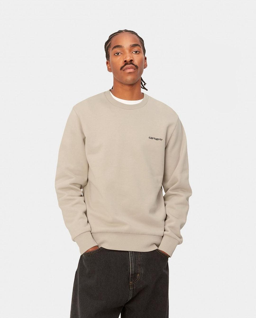 Carhartt WIP - Script Embroidery Sweat - Wall/White Crewneck Carhartt   
