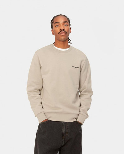 Carhartt WIP - Script Embroidery Sweat - Wall/White Crewneck Carhartt   