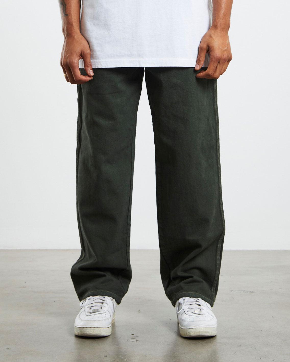 Dickies - Relaxed Fit Carpenter Duck Jean - Rinsed Moss Pants Dickies   