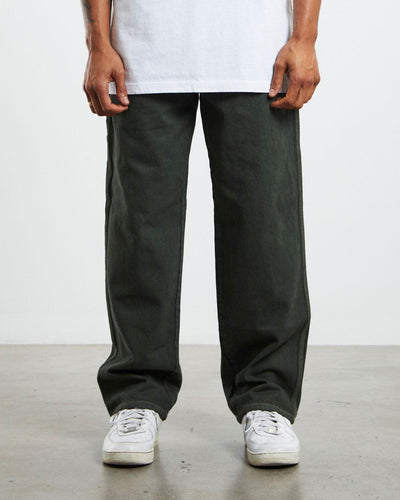 Dickies - Relaxed Fit Carpenter Duck Jean - Rinsed Moss Pants Dickies   