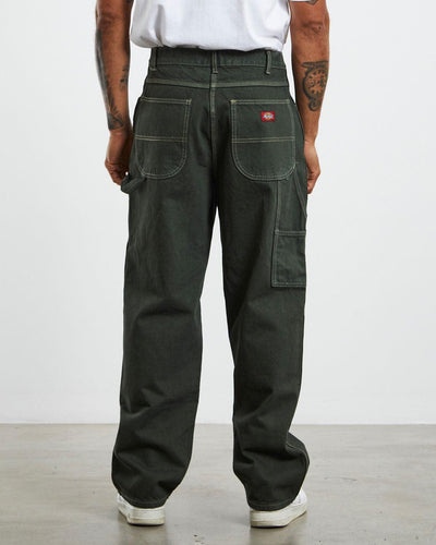 Dickies - Relaxed Fit Carpenter Duck Jean - Rinsed Moss Pants Dickies   