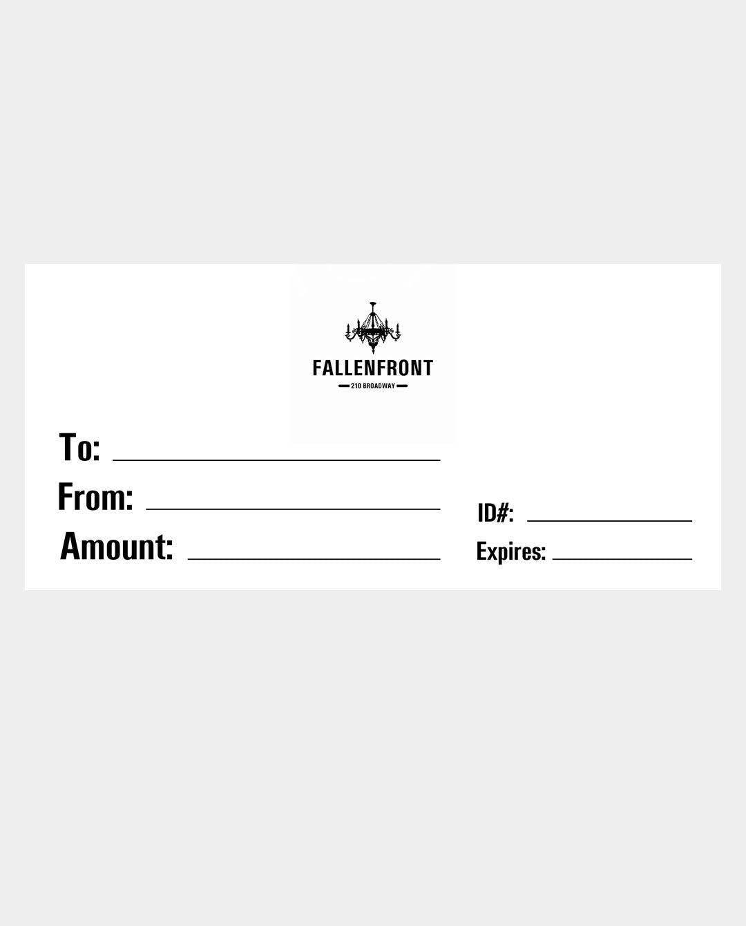 FallenFront Gift Voucher Gift Cards FallenFront   