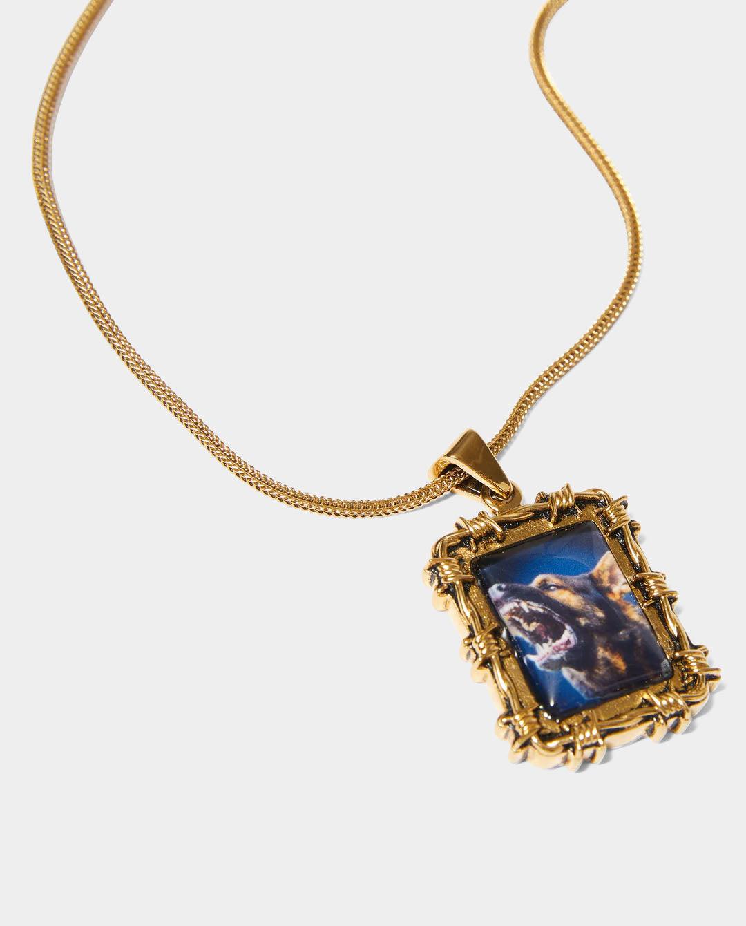 Huf Barbed Wire Pendant in Gold | FallenFront | Afterpay