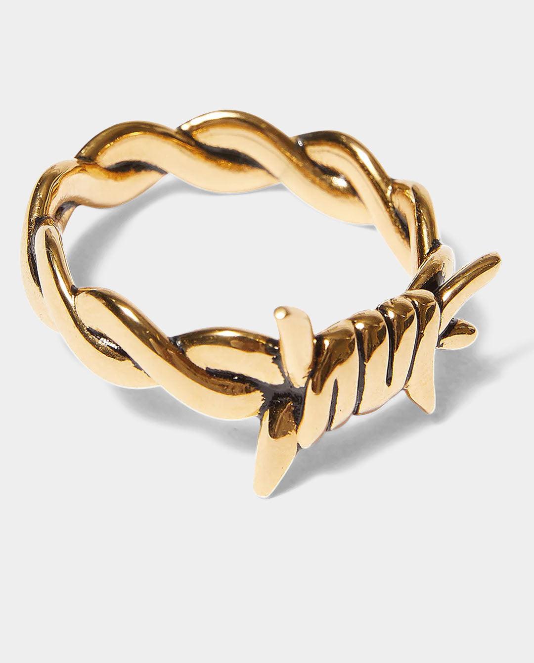 Huf - Barbed Wire Ring - Gold Jewellery HUF   