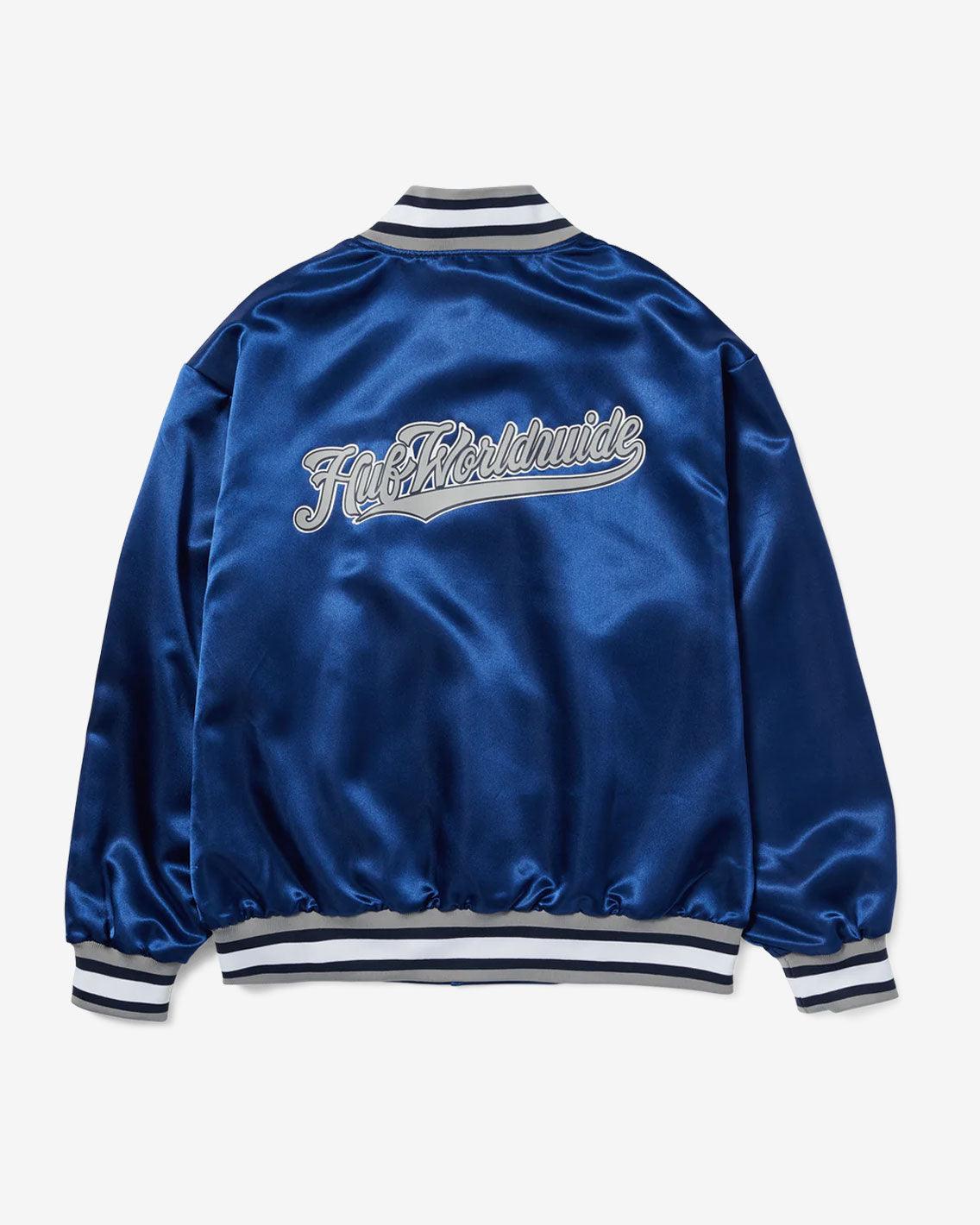 HUF - Crackerjack Satin Baseball Jacket - Navy Jackets HUF   
