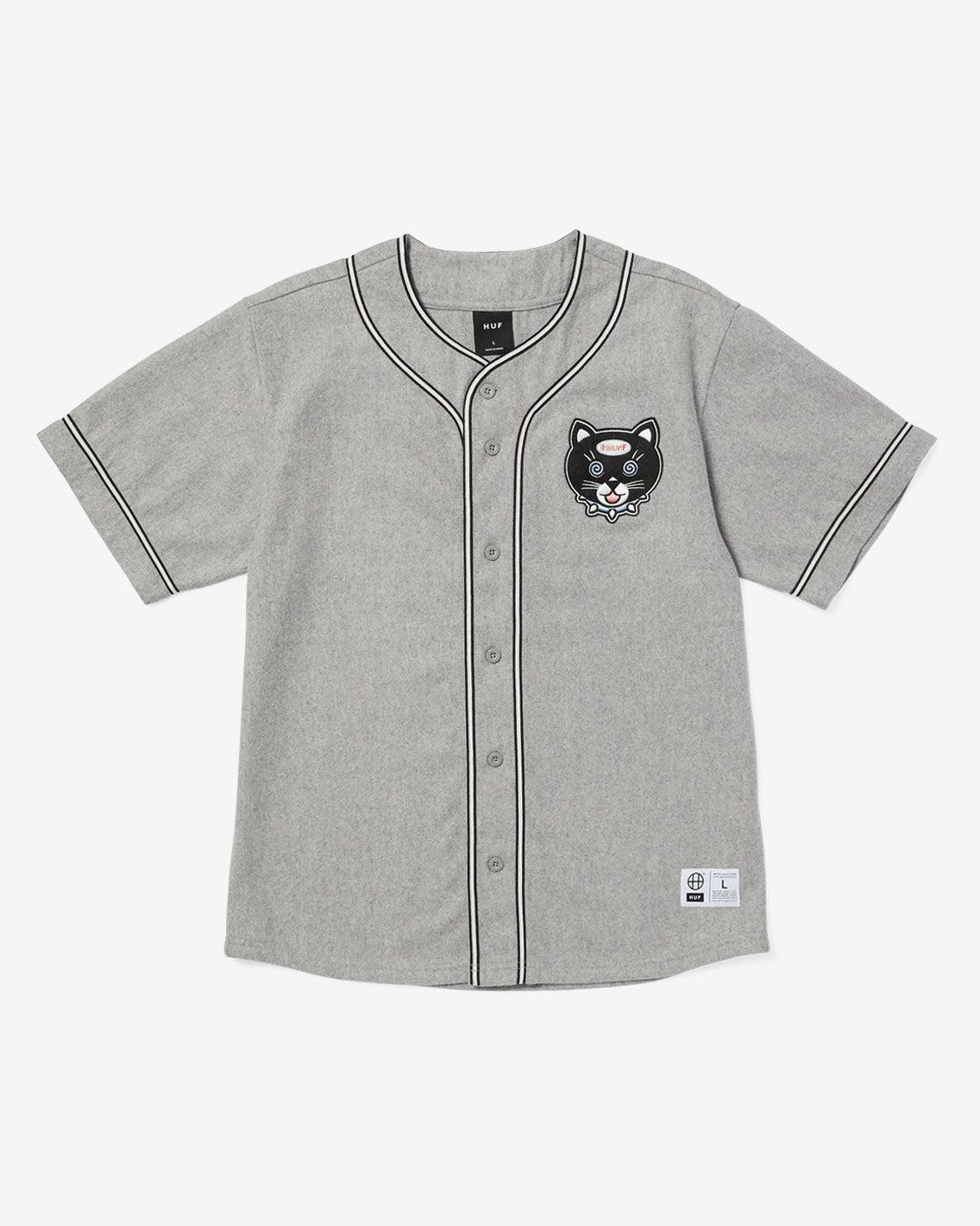 HUF - Gato Baseball Jersey - Charcoal Shirts HUF   