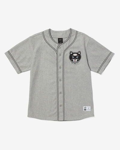 HUF - Gato Baseball Jersey - Charcoal Shirts HUF   