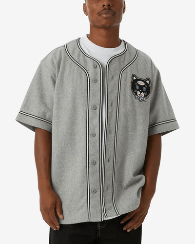 HUF - Gato Baseball Jersey - Charcoal Shirts HUF   