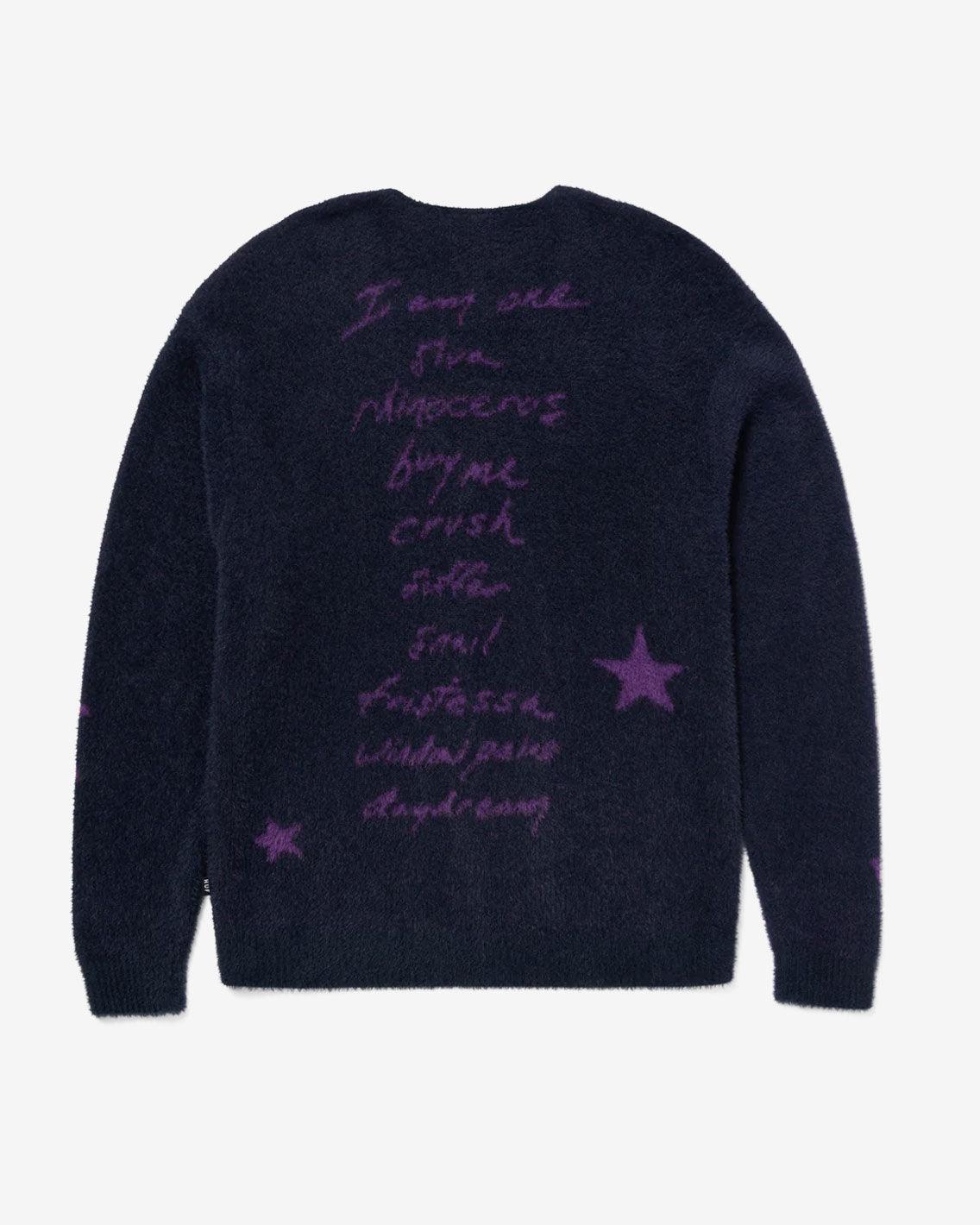 HUF x Smashing Pumpkins - Siva Mohair Cardigan - Navy Crewneck HUF   