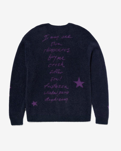 HUF x Smashing Pumpkins - Siva Mohair Cardigan - Navy Crewneck HUF   