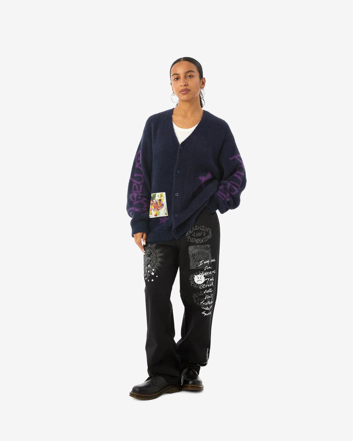HUF x Smashing Pumpkins - Siva Mohair Cardigan - Navy Crewneck HUF   