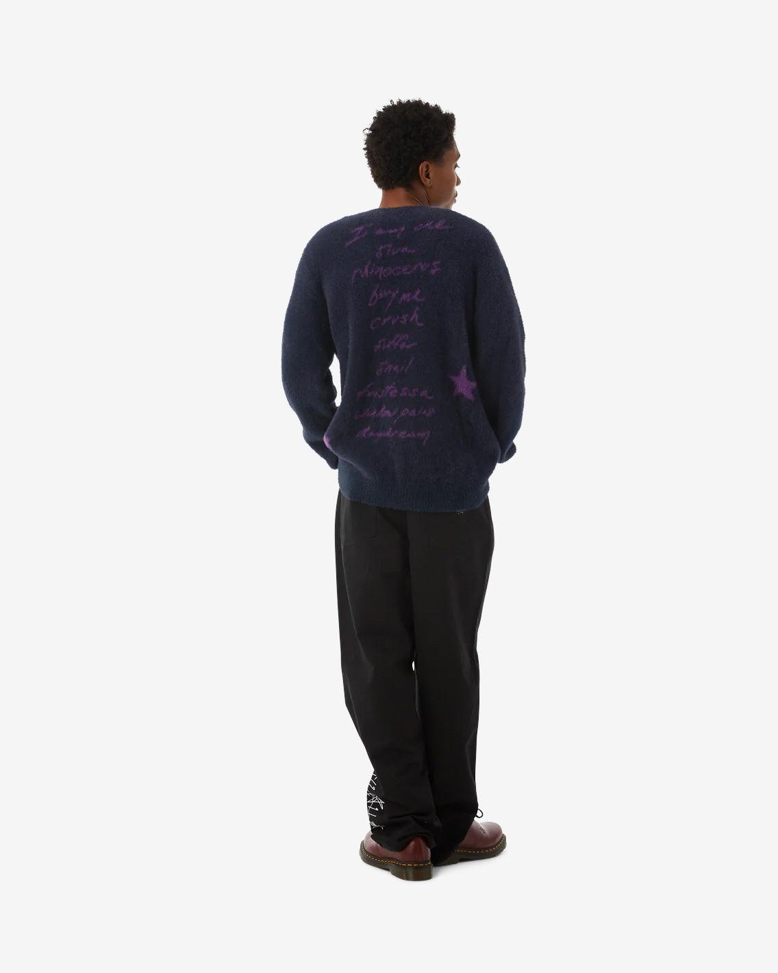 HUF x Smashing Pumpkins - Siva Mohair Cardigan - Navy Crewneck HUF   