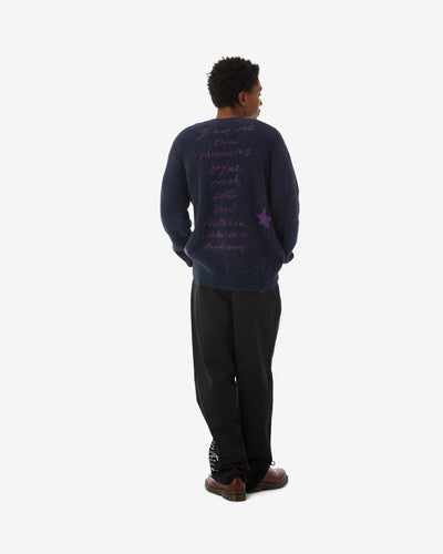 HUF x Smashing Pumpkins - Siva Mohair Cardigan - Navy Crewneck HUF   