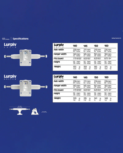 Lurpiv - Hollow Polished Trucks - Silver Truck Lurpiv   
