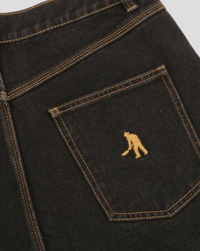 Pass~Port - Workers Club Denim Short - Washed Black Shorts Pass~Port   