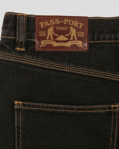 Pass~Port - Workers Club Denim Short - Washed Black Shorts Pass~Port   