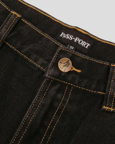 Pass~Port - Workers Club Denim Short - Washed Black Shorts Pass~Port   