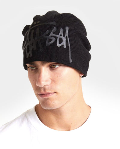 Stussy - Debossed Stock Skull Cap Beanie - Black Beanie Stussy   