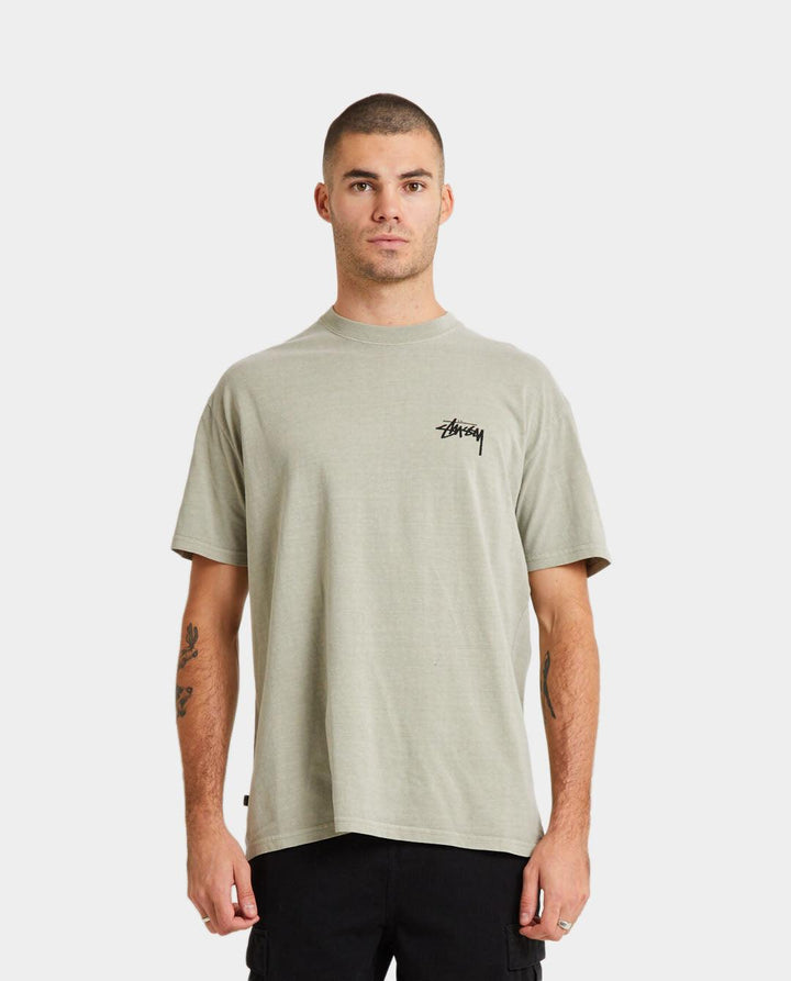 Stussy Fuzzy Dice T-Shirt in Olive | FallenFront | Afterpay