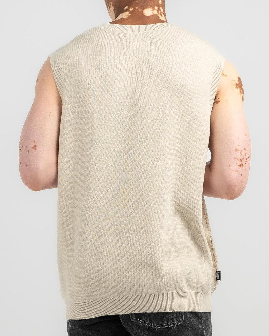 【モーガン蔵人着用】STUSSY LOOSE KNIT LINEN VEST M Stussy Glamour Knit Vest in Cream | FallenFront Online NZ