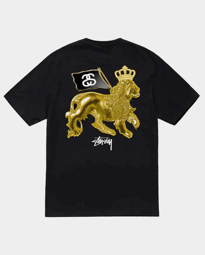 Stussy - Gold Lion T-Shirt - Black T-Shirts Stussy   
