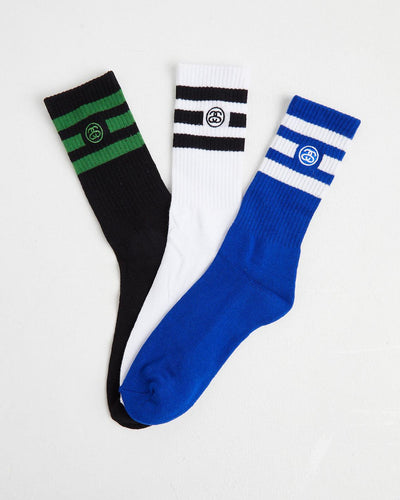 Stussy - Link Stripe Sock 3PK - Multi Socks Stussy   