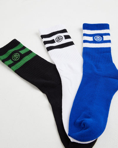 Stussy - Link Stripe Sock 3PK - Multi Socks Stussy   