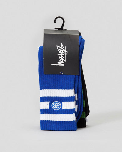 Stussy - Link Stripe Sock 3PK - Multi Socks Stussy   