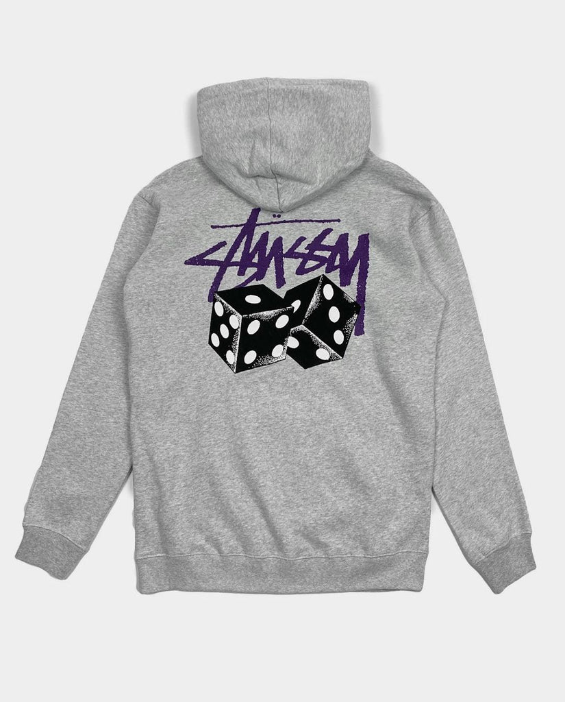 Stüssy STUSSY DICED OUT HOODIE グレーL Stussy Pair Of Dice Hood in Grey | FallenFront | Afterpay