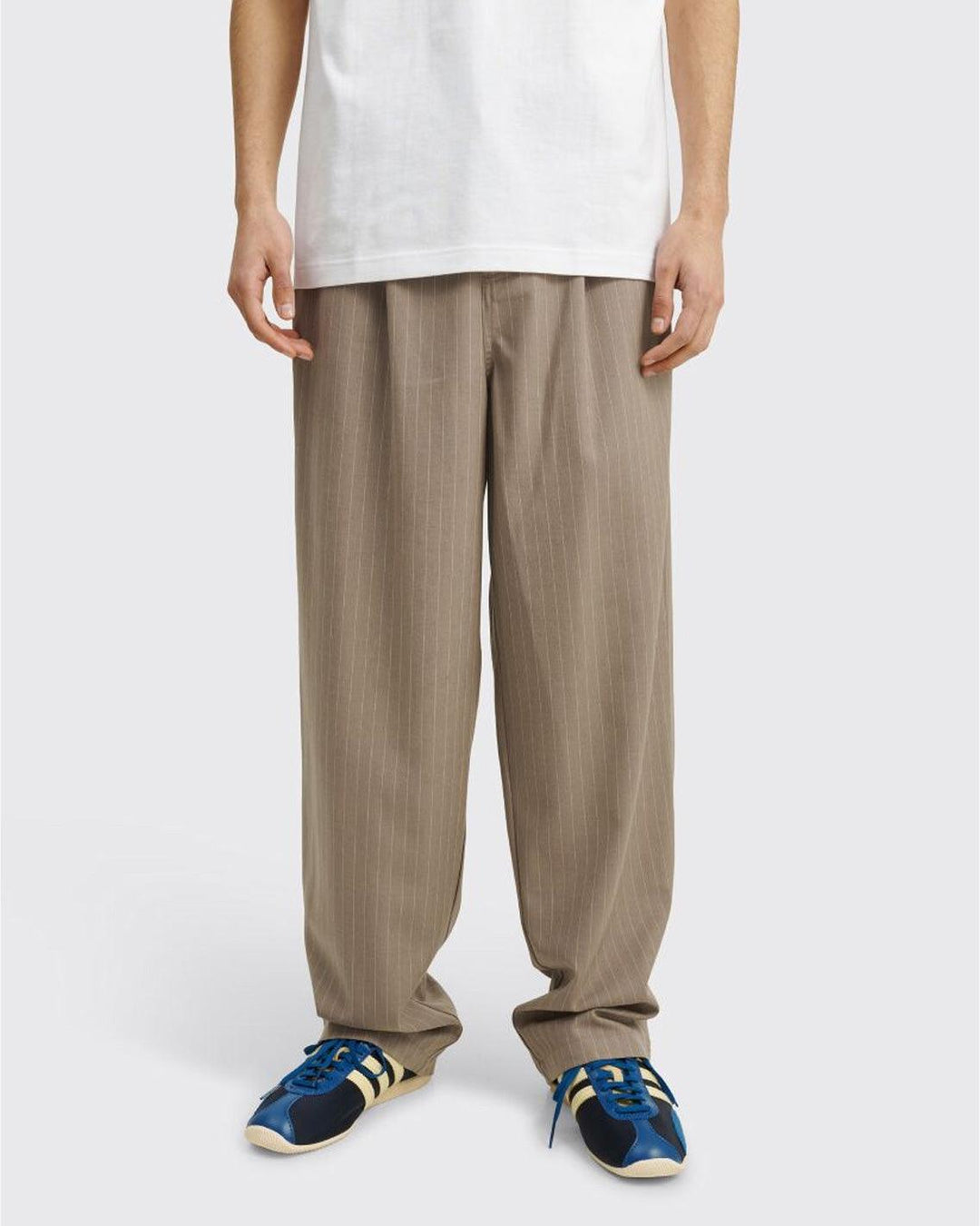 Stussy Volume Pleated Trouser in Brown Stripe | FallenFront
