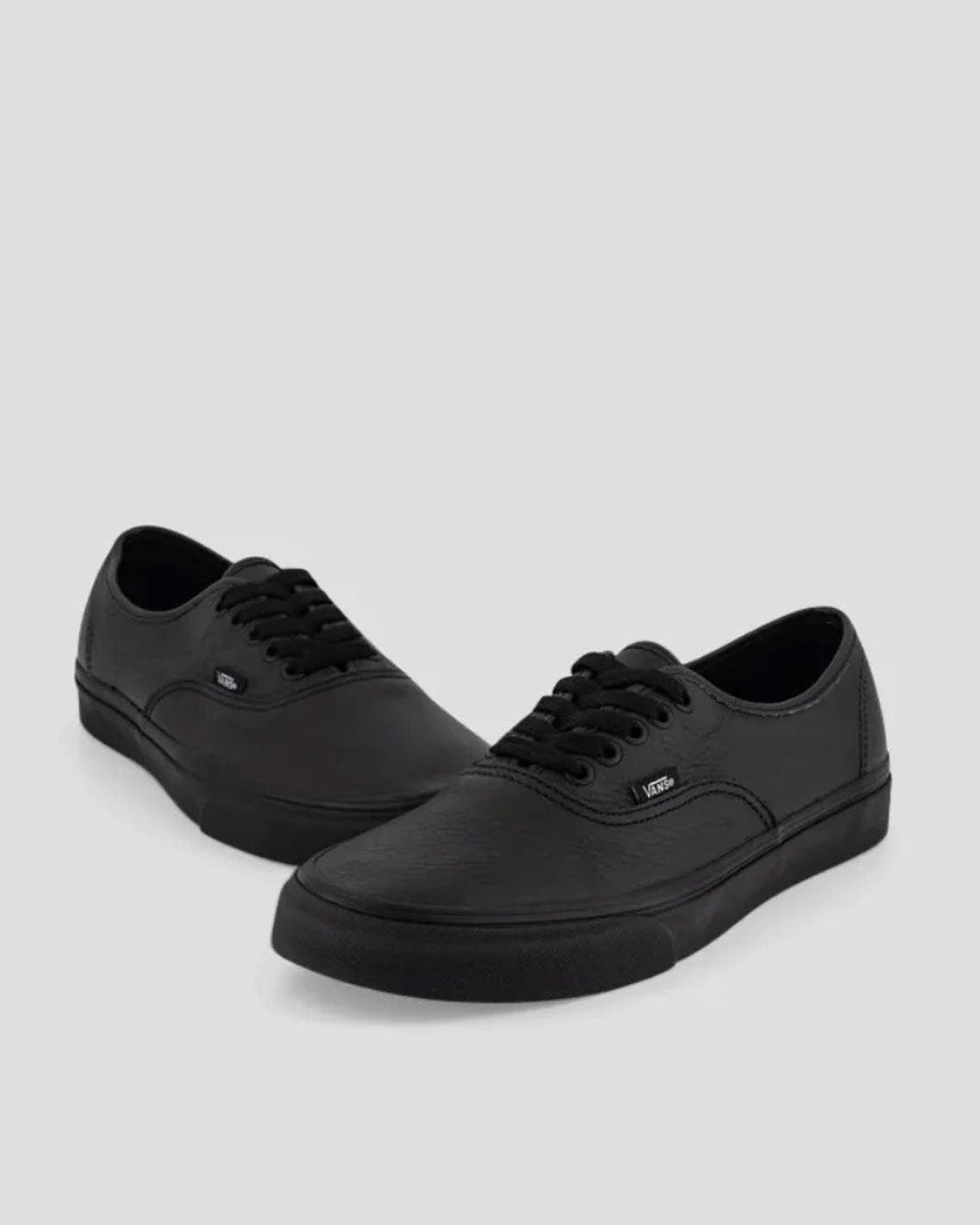 Vans Authentic Leather in Black Black FallenFront NZ