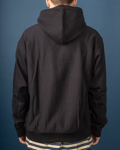 A staple piece in everyone's wardrobe, no one does it better than Carhartt. Designed for casual layering and easy wear, the Hooded American Script Sweat in black is crafted from a soft yet heavyweight fleece back jersey, providing warmth and comfort. This popover hoodie is fitted with a drawstring hood and two side pockets as well as the brand's iconic golden ratio American script logo embroidered on the front chest.
