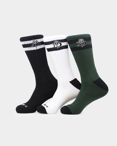 Dickies - Wired Sock 3 Pack - Black / White / Green