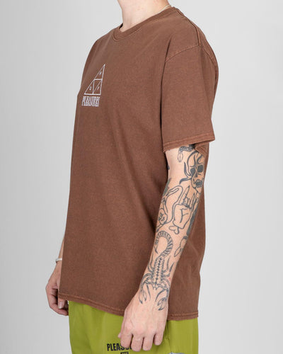 HUF x Pleasures - Dyed Tee - Brown