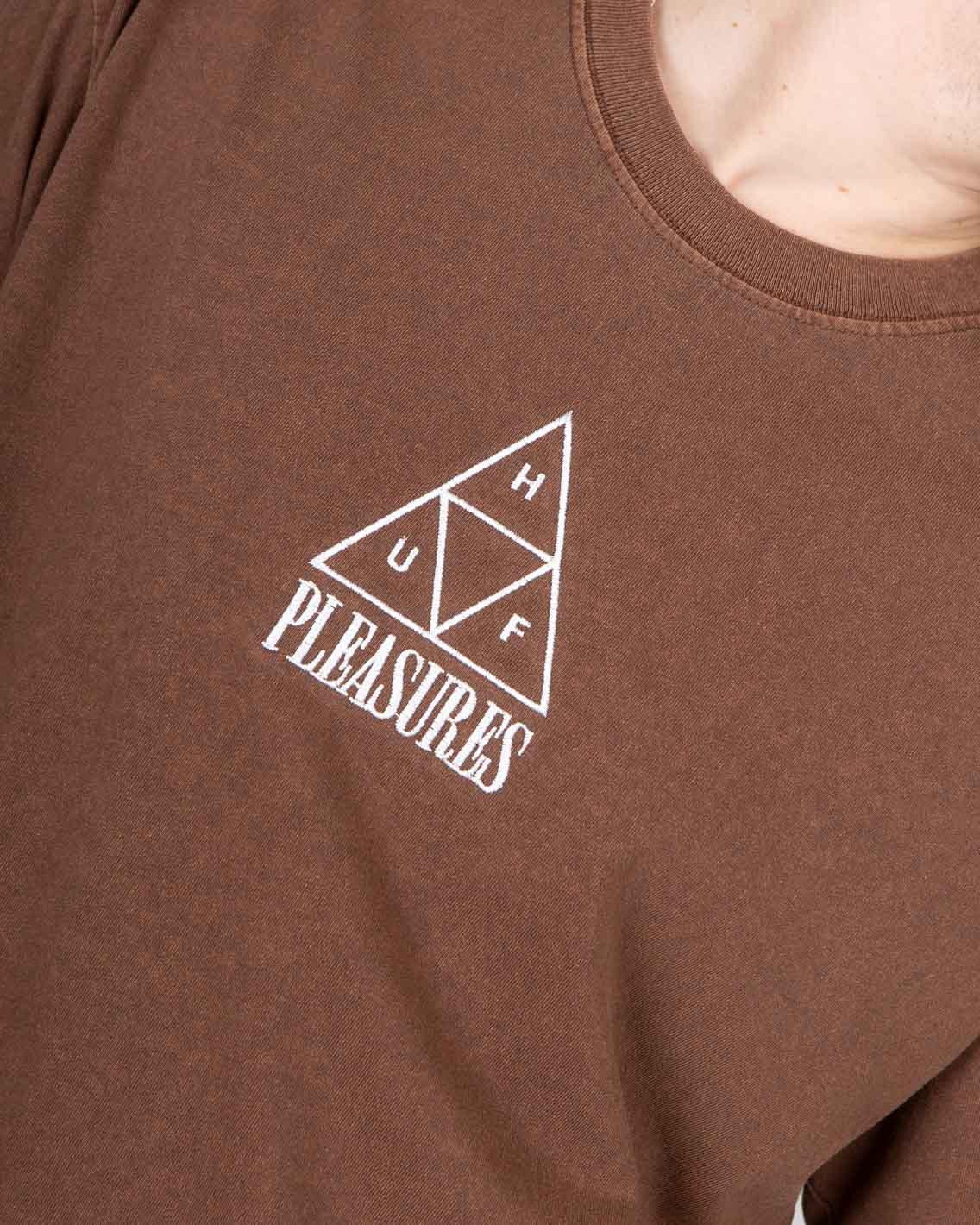 HUF x Pleasures - Dyed Tee - Brown