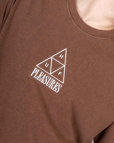 HUF x Pleasures - Dyed Tee - Brown