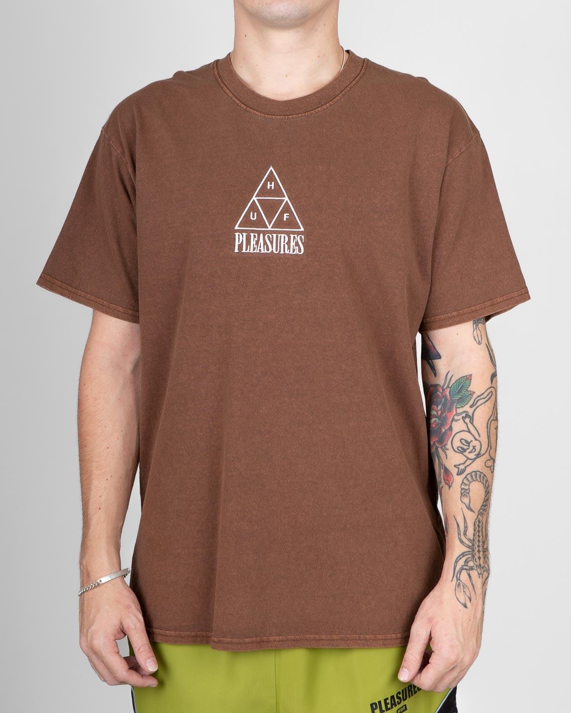 HUF x Pleasures - Dyed Tee - Brown