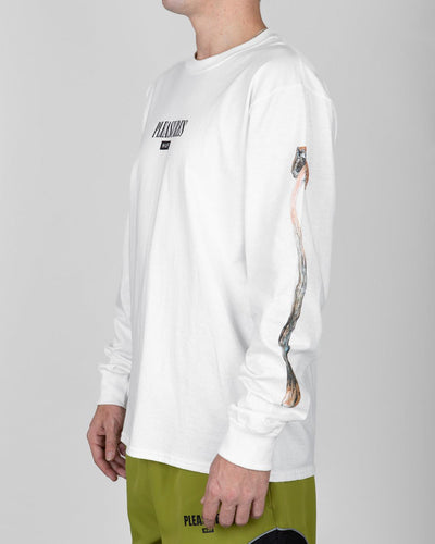 HUF x Pleasures - Spore L/S Tee - White