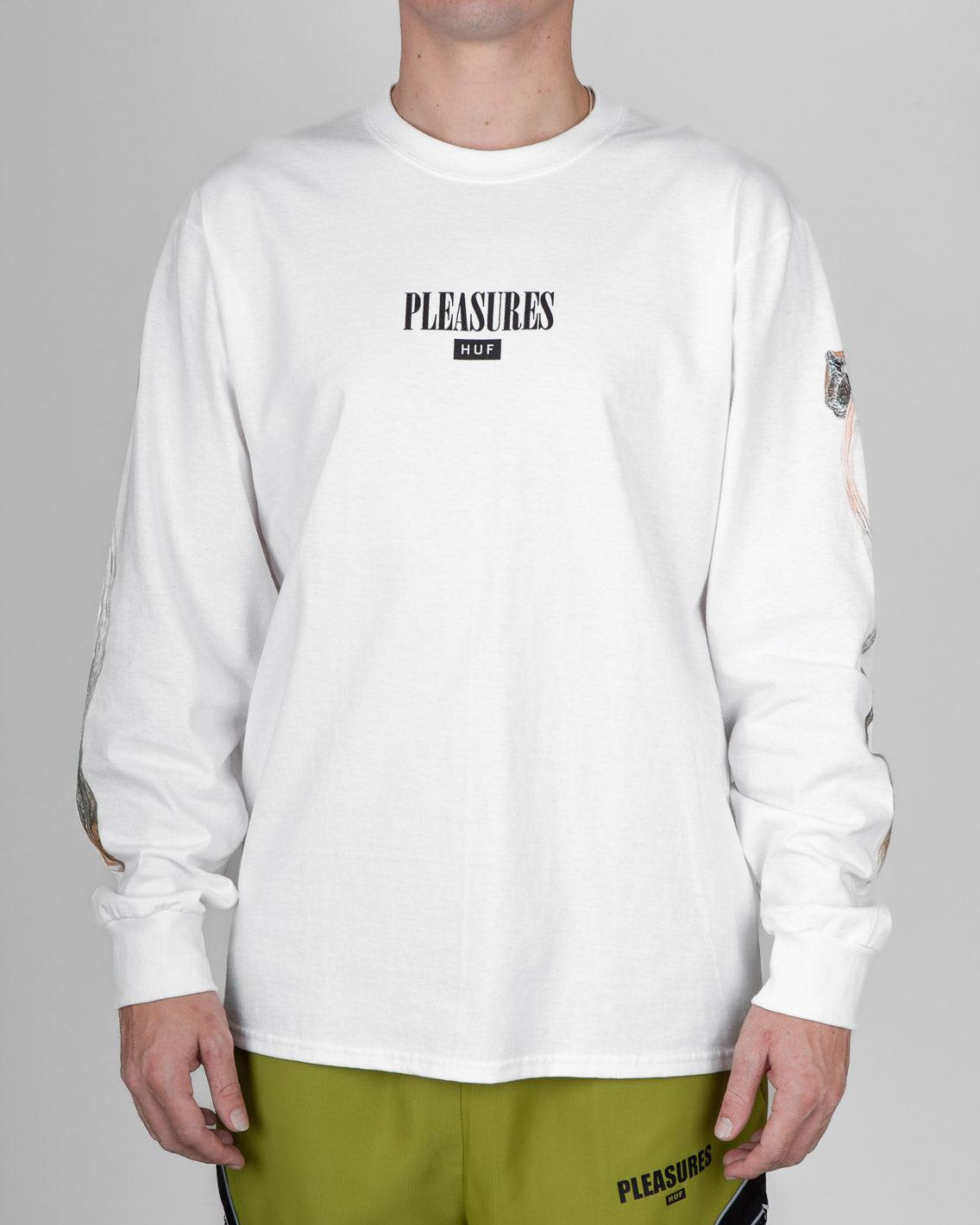 HUF x Pleasures - Spore L/S Tee - White